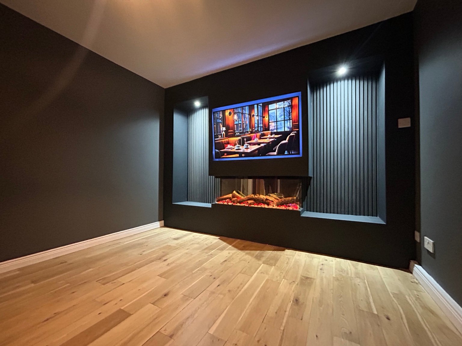 Feature wall and painted doors