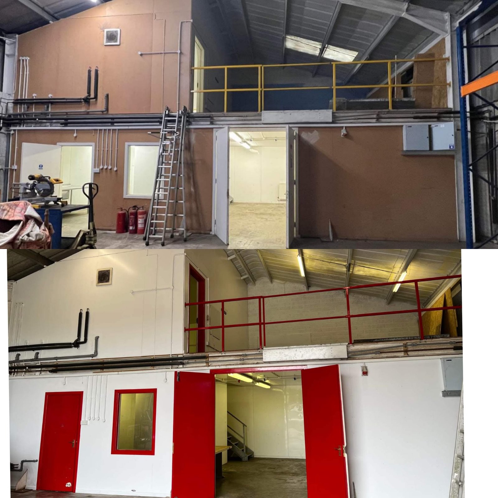 Commercial unit before and after painting